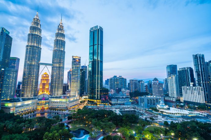 Beautiful architecture building exterior city kuala lumpur skyline